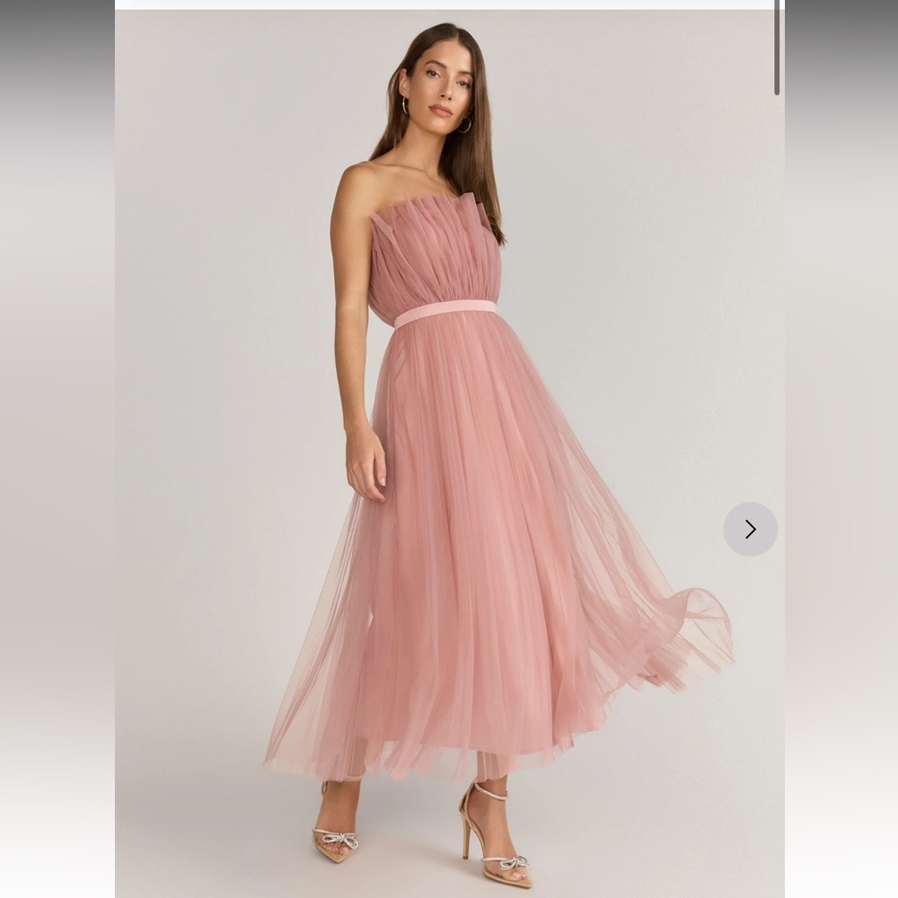 Lena Pink Strapless Maxi Dress
